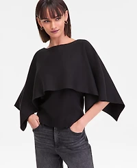 I.n.c. International Concepts Women's Asymmetrical Cape Overlay Sweater, Macy's Exclusive