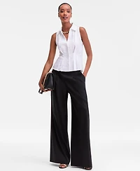 I.n.c. International Concepts Woman's Collared Button-Front Top, Macy's Exclusive