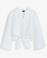 I.n.c. International Concepts Women's Tie-Front Button-Up Blouse, Macy's Exclusive