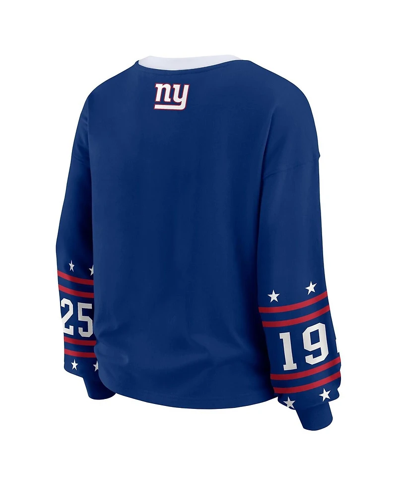 Wear by Erin Andrews Women's Royal New York Giants Sport Long-Sleeve T-Shirt