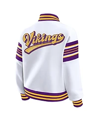 Wear by Erin Andrews Women's White Minnesota Vikings Full-Snap Fleece Sweatshirt Jacket