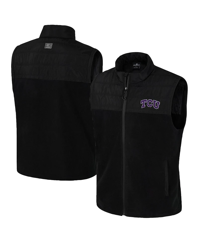Colosseum Men's Black Tcu Horned Frogs Block the Sun Full-Zip Vest