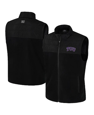 Colosseum Men's Black Tcu Horned Frogs Block the Sun Full-Zip Vest