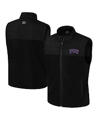 Colosseum Men's Black Tcu Horned Frogs Block the Sun Full-Zip Vest