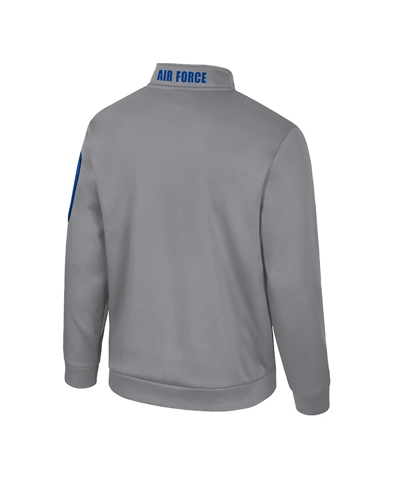 Colosseum Men's Silver Air Force Falcons Mainframe Quarter-Zip Fleece Jacket