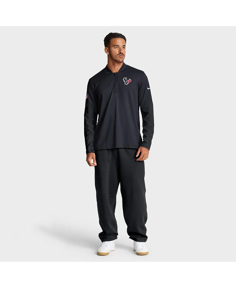 Nike Men's Navy Houston Texans Sideline Dri-fit Half-Zip Pullover