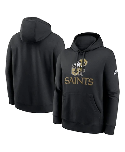 Nike Men's Black New Orleans Saints Best Season Rewind Club Pullover Hoodie