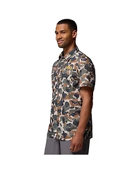 Columbia Men's Camo Lsu Tigers Super Slack Tide Omni-Wick Button-Up Shirt