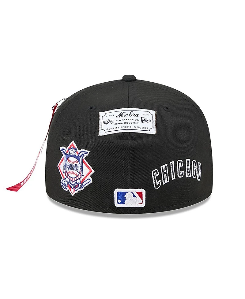 New Era x Alpha Industries Men's Black Chicago Cubs 59FIFTY Fitted Hat