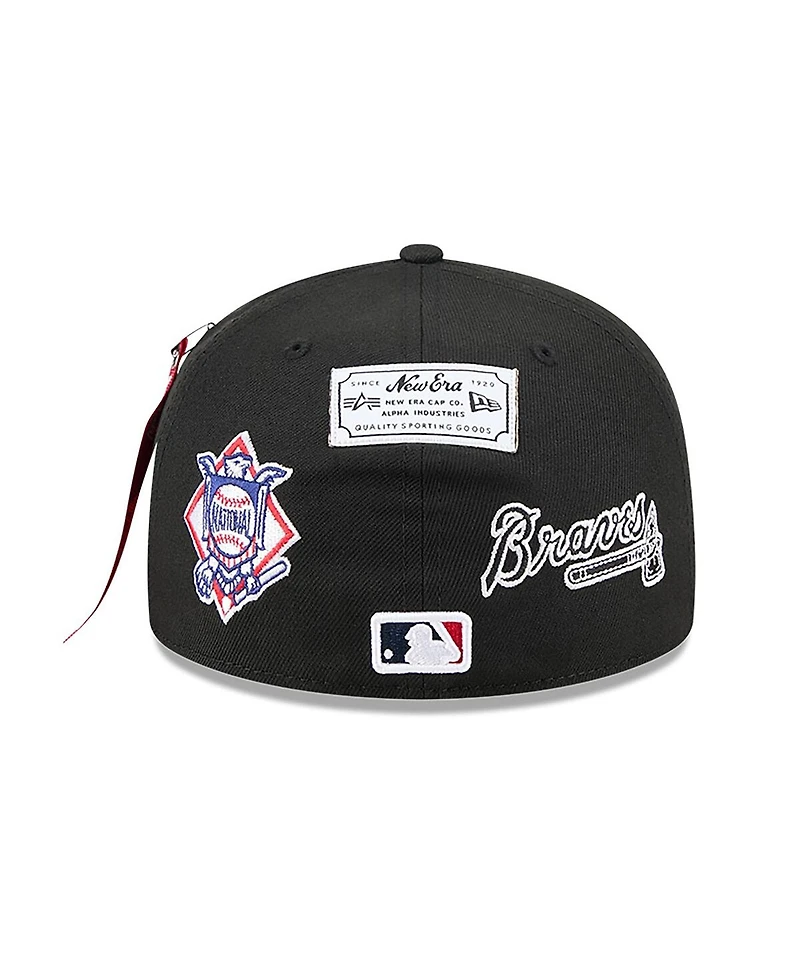 New Era x Alpha Industries Men's Black Atlanta Braves 59FIFTY Fitted Hat