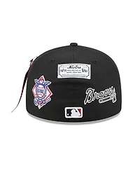 New Era x Alpha Industries Men's Black Atlanta Braves 59FIFTY Fitted Hat