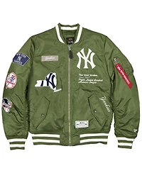 New Era Men's Green New York Yankees Full-Zip Bomber Jacket