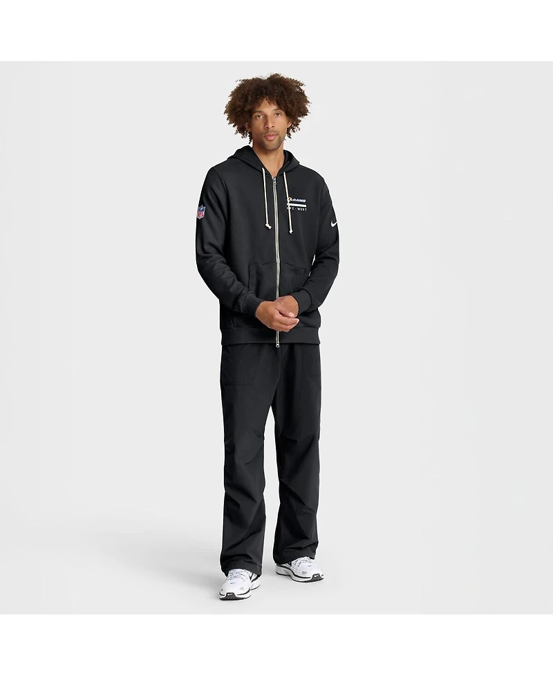 Nike Men's Black Los Angeles Rams Sideline Standard Issue Utility Player Dri-fit Full-Zip Hoodie