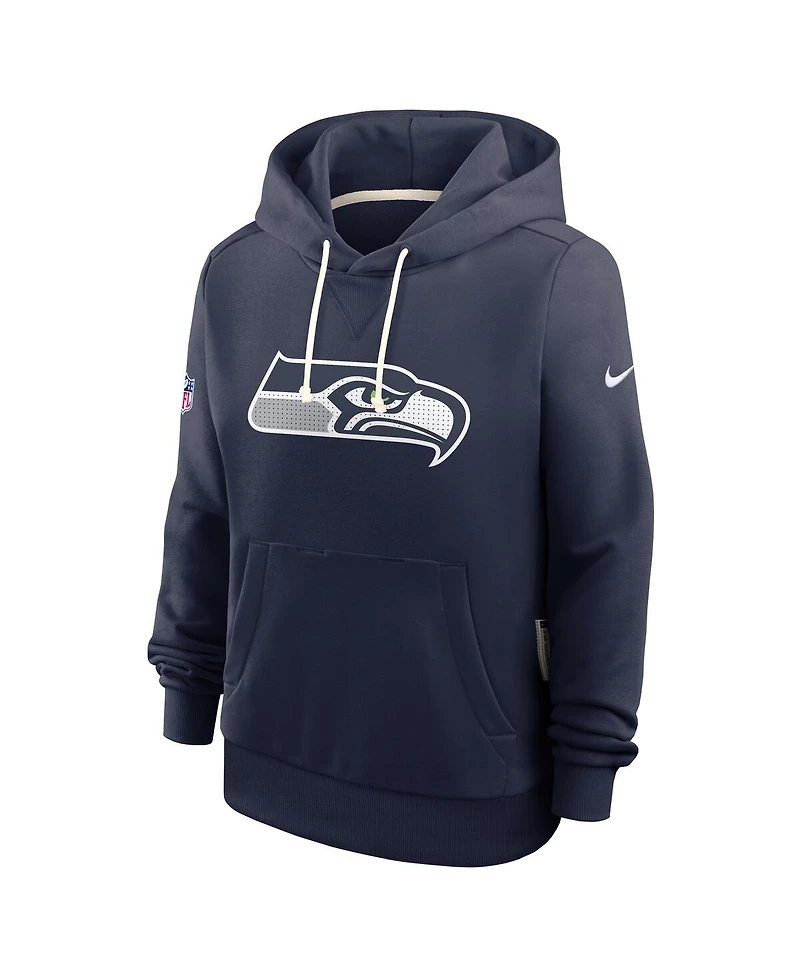 Nike Women's College Navy Seattle Seahawks Sideline Standard Issue Initial Home Dri-fit Hoodie