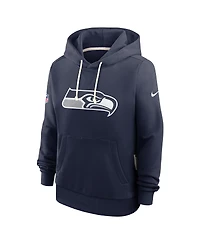 Nike Women's College Navy Seattle Seahawks Sideline Standard Issue Initial Home Dri-fit Hoodie