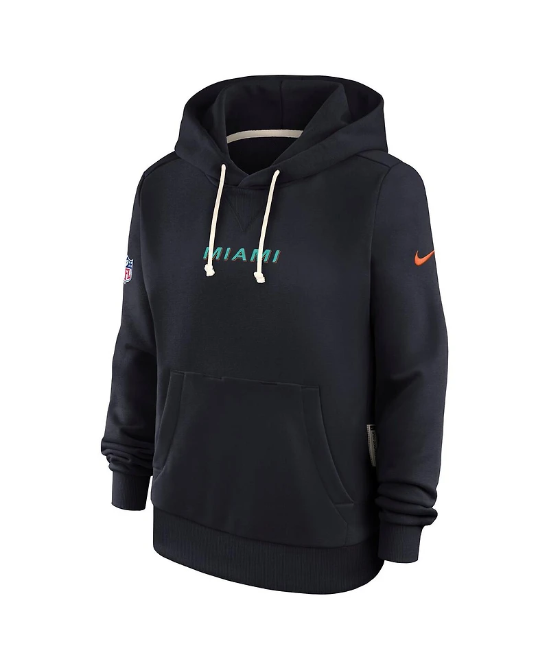 Nike Women's Pitch Blue Miami Dolphins 2025 Rivalries Collection Standard Issue Sideline Dri-fit Hoodie