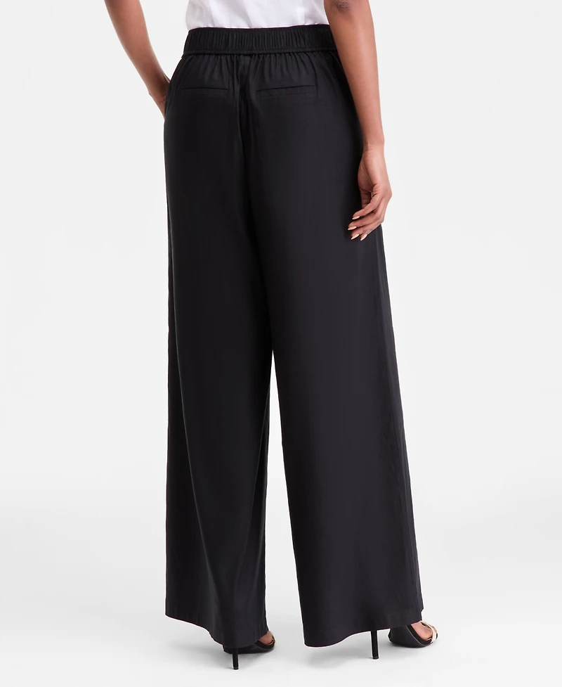 I.n.c. International Concepts Women's Linen Pull-On Wide-Leg Pants, Macy's Exclusive