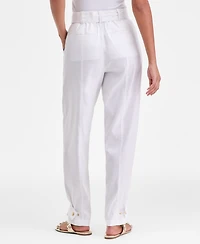 I.n.c. International Concepts Women's High-Rise Belted Tapered Pants, Macy's Exclusive