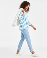 Style & Co Women's Striped Button-Trim Tunic Top, Macy's Exclusive