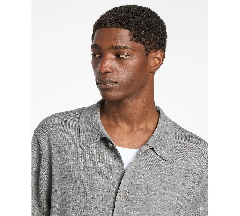 Michael Kors Men's Wool Collared Cardigan Sweater