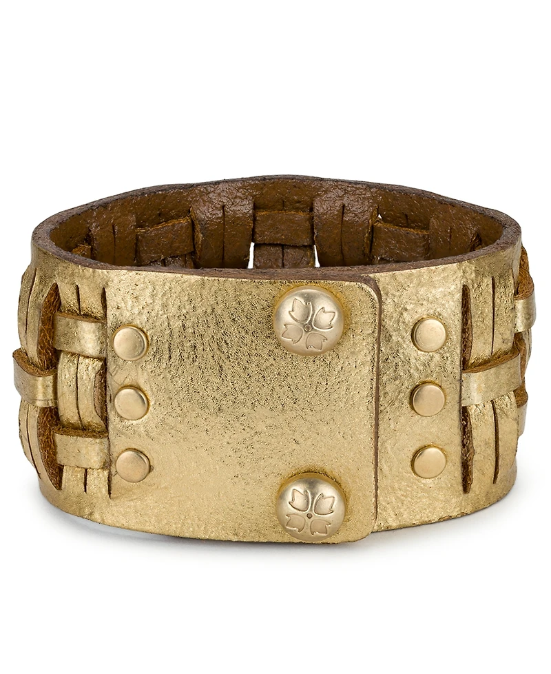 Patricia Nash Antique-Like Gold-Tone Woven Snap Cuff Bracelet