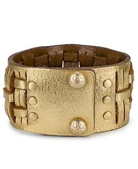 Patricia Nash Antique-Like Gold-Tone Woven Snap Cuff Bracelet