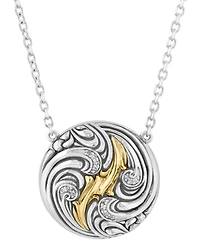 Effy Collection Diamond Accent Necklace in Sterling Silver and 14K Yellow Gold