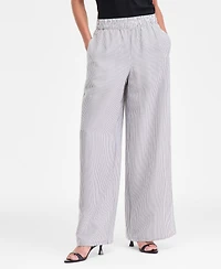 I.n.c. International Concepts Women's Striped Pull-On Wide-Leg Pants, Macy's Exclusive
