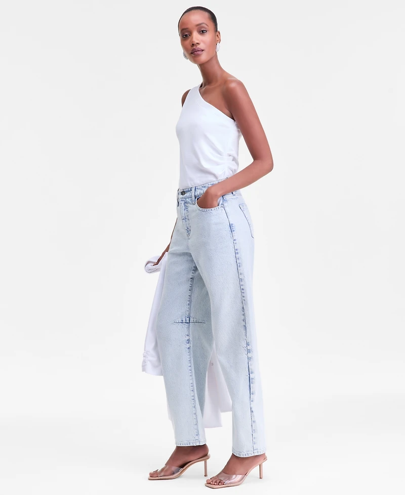 I.n.c. International Concepts Women's High-Rise Barrel-Leg Jeans, Macy's Exclusive