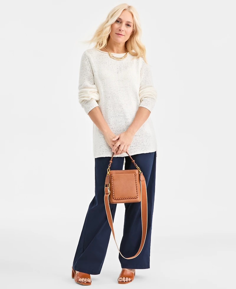 Style & Co Petite Boat Neck Tape Yarn Sweater, Macy's Exclusive