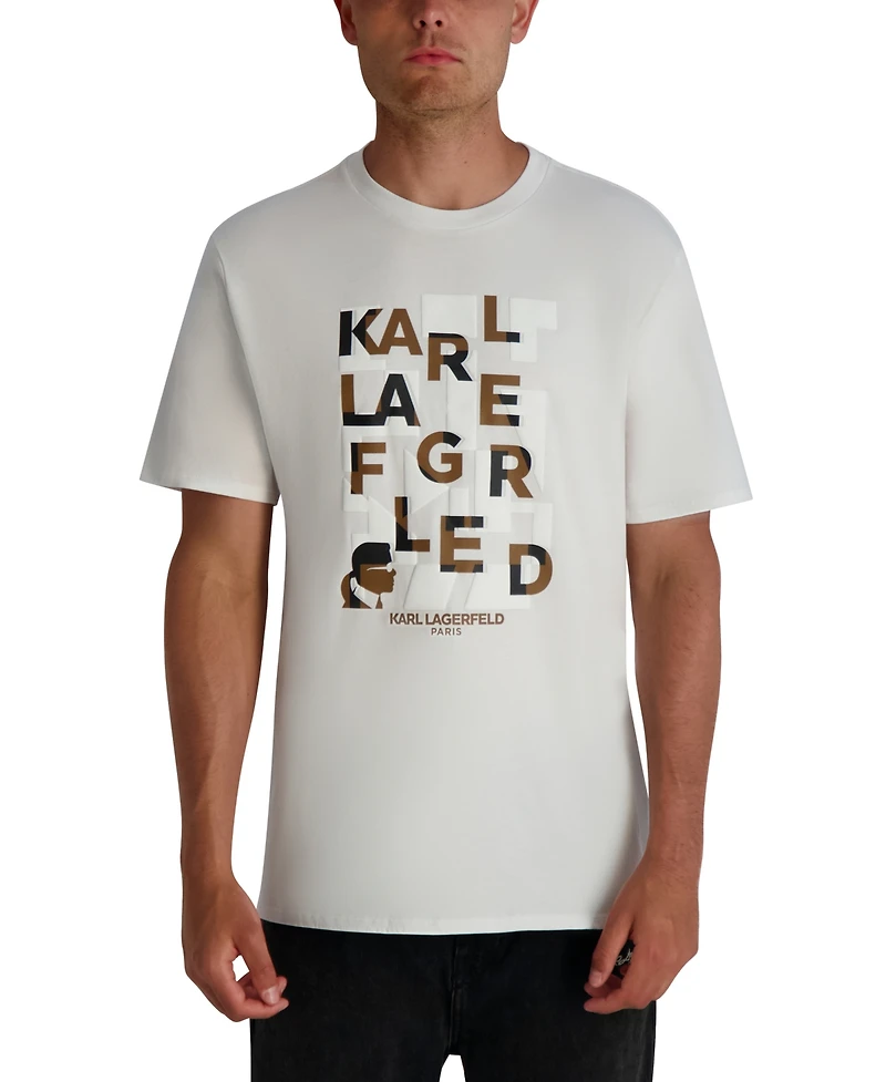 Karl Lagerfeld Paris Men's Stacked Print T-Shirt