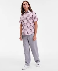 Sun Stone Mens Mosaic Tile Short Sleeve Button Up Shirt Linen Blend Pants Macys Exclusive