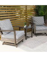 All-Aluminum Wicker Cushion Chat Set - 3 Pieces
