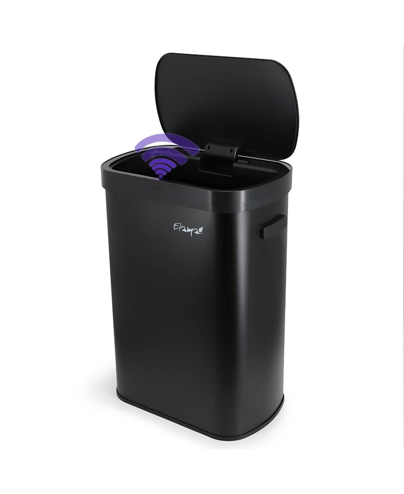 Elama 13 Gallon Automatic Sensor Hands Free Trash Can in Black