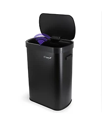 Elama 13 Gallon Automatic Sensor Hands Free Trash Can in Black