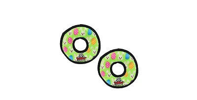 Tuffy Holiday Jr Ring Egg 2 Pack , Durable Plush Squeaky Dog Toy