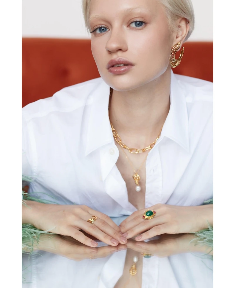 Ottoman Hands Raina Emerald and Crystal Ring