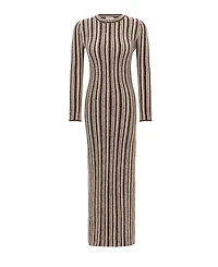 Labeca London Us Women's Juniper Backless Striped Wool Maxi Dress - S / Black
