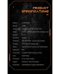 Ruxing Smart 1.83'' Bluetooth Call Heart Rate Monitoring Information Push Smart Bracelet Outdoor Sports for Women Men -Orange