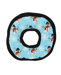 Tuffy Holiday Medium Ring Snowman 2 Pack, Durable Plush Squeaky Dog Toy