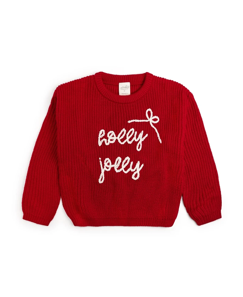 Sweet Wink Baby Girls Holly Jolly Bow Christmas Knit Sweater