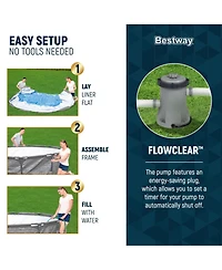 Bestway Steel Pro Max 10' x 30" Above Ground Outdoor Swimming Pool Set, Gray