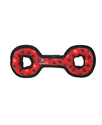 Tuffy Medium Tug-o-War Red Paw, Durable Plush Squeaky Dog Toy
