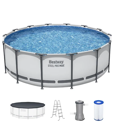 Bestway Steel Pro Max 14'x48" Round Above Ground Swimming Pool with Pump & Cover