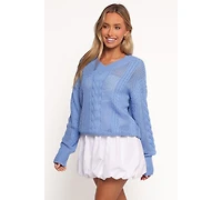 Petal and Pup Women's Janie Knit Sweater - Blue Xl