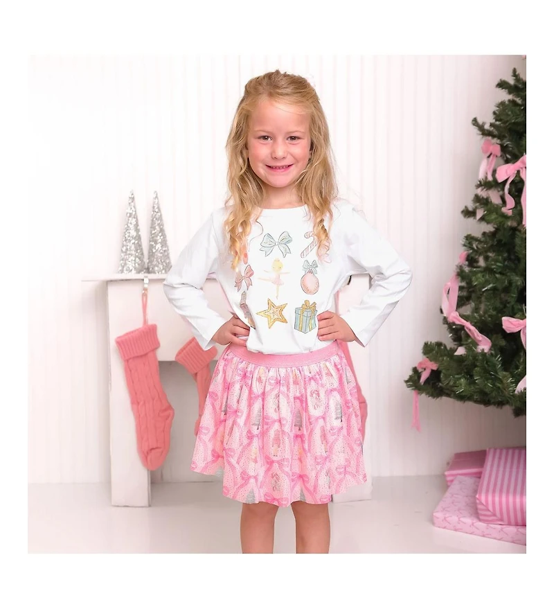 Sweet Wink Little and Big Girls Nutcracker Trellis Christmas Tutu Skirt