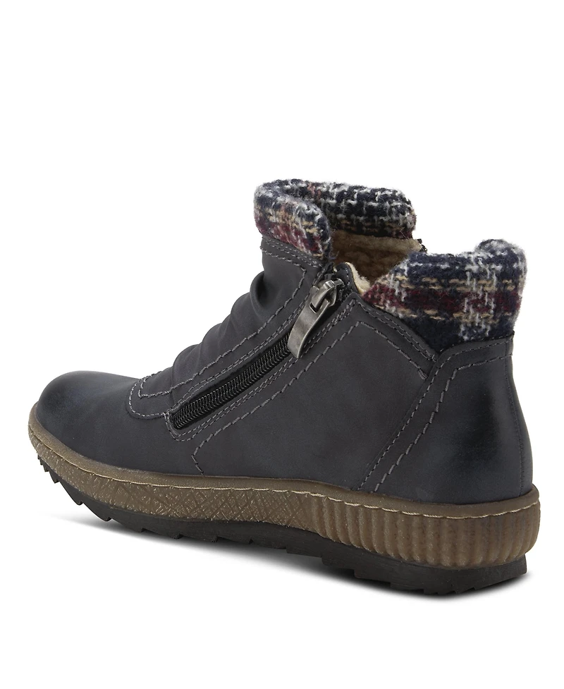 Spring Step Cleora Water Resistant Dual-Zip Bootie with Faux Shearling Lining