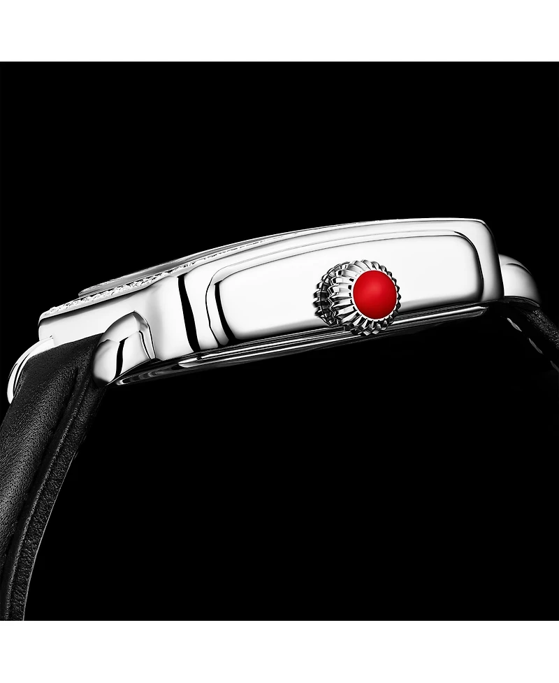 Elegant Women s Rectangular 35×47mm Dress Watch – Model 4060L.1, Silver Case, Black Leather Strap, Crystal Bezel