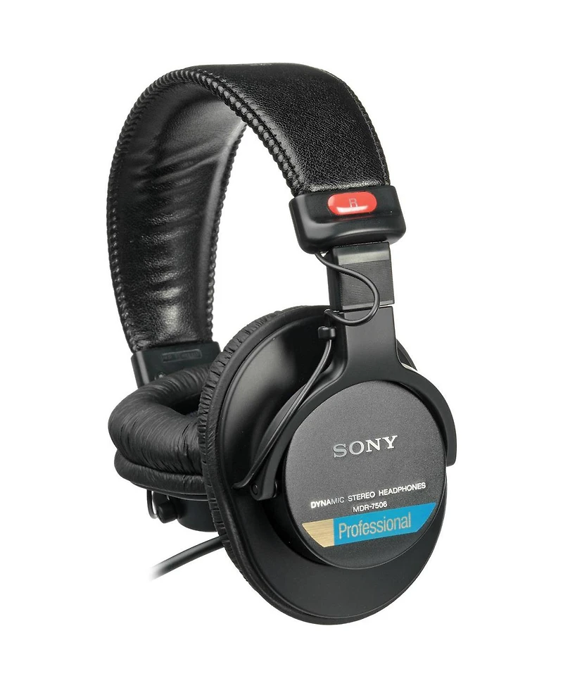 Sony Mdr-7506 Professional Folding Headphones, Bundle with Remote Audio Ear Pads for Sony Mdr-7506 Headphones, Pair