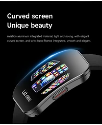 Ruxing Smart 1.85" Amoled Curved Screen Smart Watch Multifunctional With Bluetooth Voice Calling, Health, Sport Modes, IP68 for Women Men